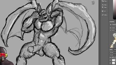 Monsterbait draws erotic orc / monster vampire smut for fans.