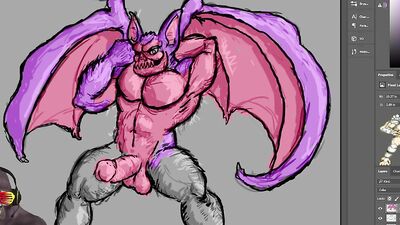 Monsterbait draws erotic orc / monster vampire smut for fans.