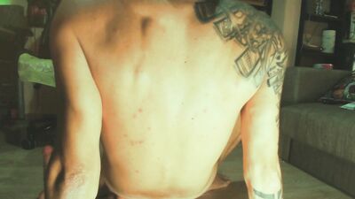 Skinny Guy Riding Dildo's - 2 dick in 1 hole 