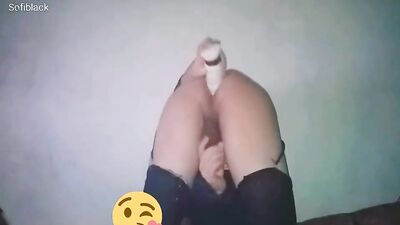 Sofiblack gets ass fucked with big toy and creamy ass