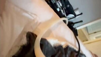 Estim modified cattle milker causes massive orgasm and loads of cum
