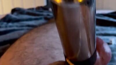 Estim modified cattle milker causes massive orgasm and loads of cum