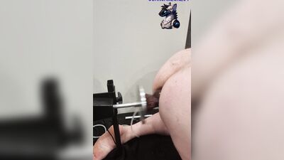 dog knot dildo on fuck machine fucks me deeply in my ass