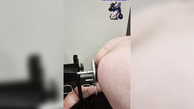 dog knot dildo on fuck machine fucks me deeply in my ass