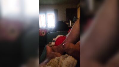 Slow motion stroking the thick meat.