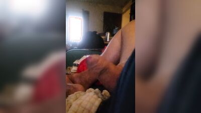 Slow motion stroking the thick meat.