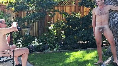 Jay Taylor and uncut boy outdoors