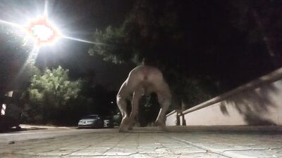 Nude walk in public and cum