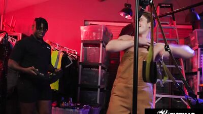 Horny Security BBC Rails Cock Hungry Custodian