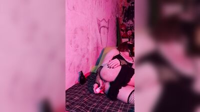 Femboy fucked himself with a vibrator
