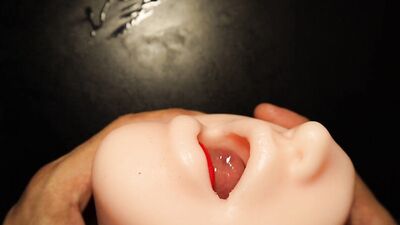 This is the best masturbator in the world and the dick is sticking out of the mouth