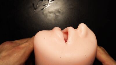 This is the best masturbator in the world and the dick is sticking out of the mouth