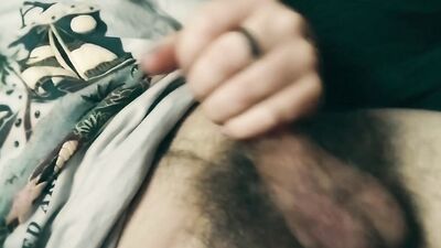 Horny Teen boy, helping himself on the bed hoping someone walks in on him.