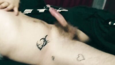Horny Teen boy, helping himself on the bed hoping someone walks in on him.