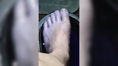 POV Dipping Foot in Paraffin Wax View