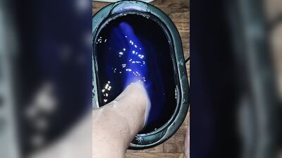POV Dipping Foot in Paraffin Wax View
