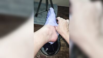 POV Dipping Foot in Paraffin Wax View