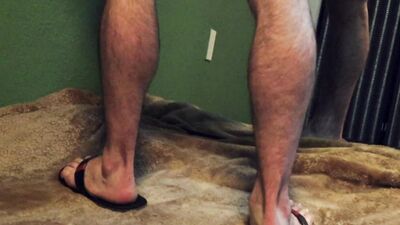 Fan Custom for Brian - watch me flex and stroke, in flip flops