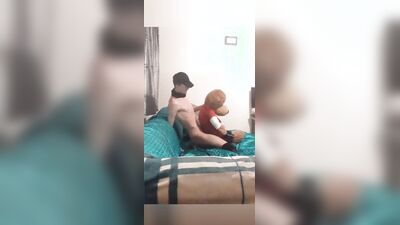 Baldy Twig fucking his teddy bear rough and moans while having orgasm