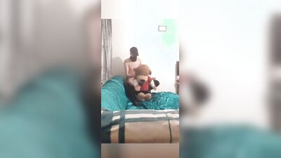 Baldy Twig fucking his teddy bear rough and moans while having orgasm