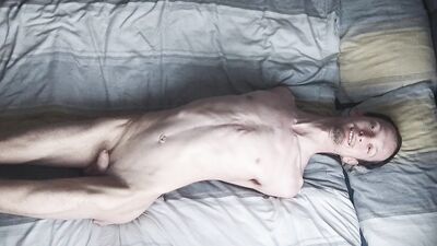 Super skinny femboy shows off his perfect skinny body and stretching out his tiny ass TOP VIEW