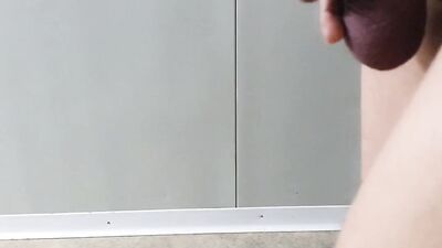 Edging my fat uncut cock with my favourite cockring on