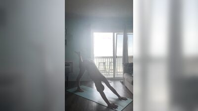 Mature, uncut, Italian daddy Naked Yoga Flow