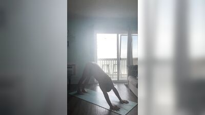 Mature, uncut, Italian daddy Naked Yoga Flow