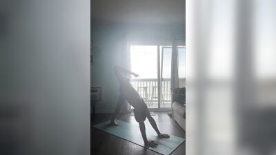 Mature, uncut, Italian daddy Naked Yoga Flow
