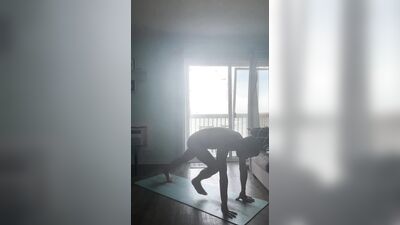 Mature, uncut, Italian daddy Naked Yoga Flow