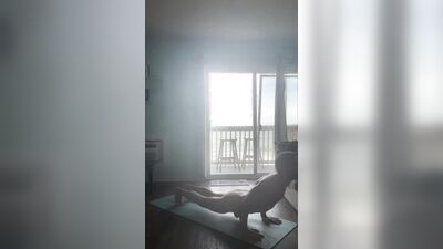 Mature, uncut, Italian daddy Naked Yoga Flow