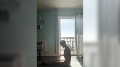 Uncut, big balls, Italian nude yoga flow
