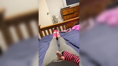 Playing in cute leggings