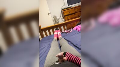 Playing in cute leggings