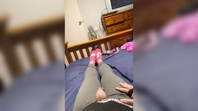 Playing in cute leggings