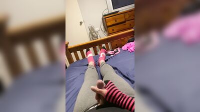 Playing in cute leggings