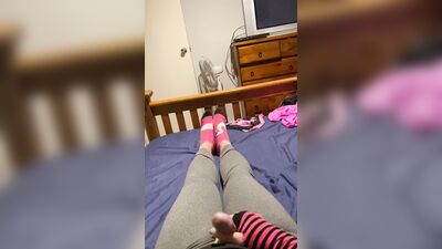 Playing in cute leggings