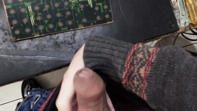 CUMMING on ANOTHER MACHINE AT WORK! (Hear me MOAN at the END)