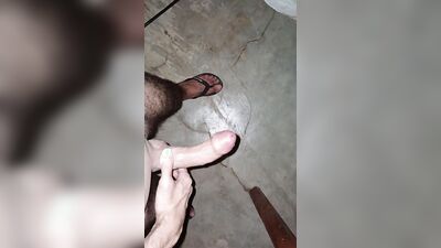 Horny man masturbating