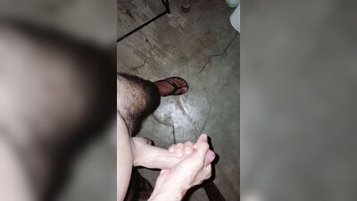 Horny man masturbating