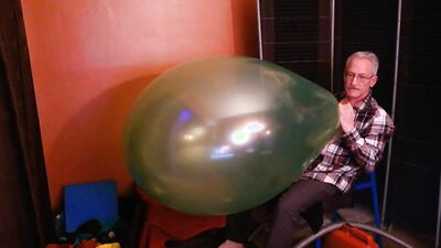 124) Two Giant Round Balloons Popped and Cum On by Daddy