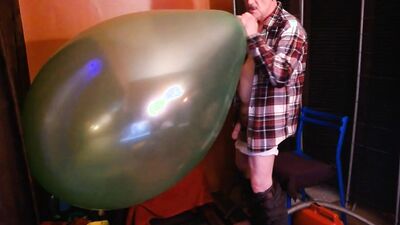124) Two Giant Round Balloons Popped and Cum On by Daddy