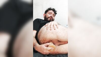 Playing alone with a 20cm toy very deep in my ass