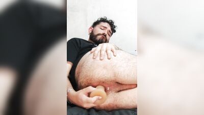 Playing alone with a 20cm toy very deep in my ass
