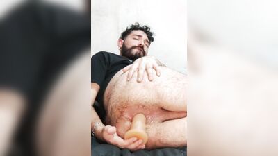Playing alone with a 20cm toy very deep in my ass