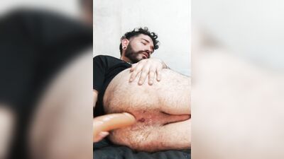 Playing alone with a 20cm toy very deep in my ass