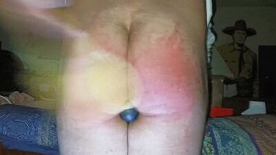 Hardcore self spanking with anal balls