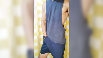 Man with a muscular and athletic body, wasting semen