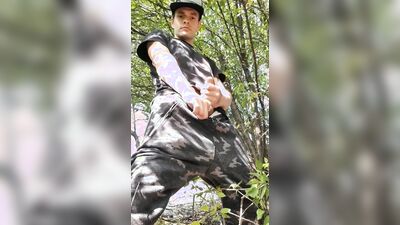 Almost caught by the train New outdoor jerk off video