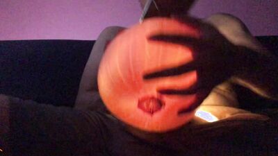 Disabled Boy Fucks Halloween Pumpkin till he Cums